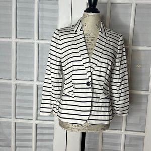 THE LIMITED NAVY WHITE STRIPE BLAZER JACKET SZ M